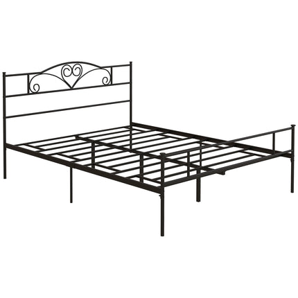 King-Size Steel Bed Frame 160x200 cm with Storage