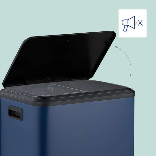 Poubelle de cuisine, double compartiment, capacité 15 L