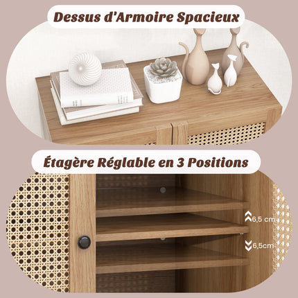 Küchenbuffetschrank, Rohrtüren, verstellbares Regal 80 cm