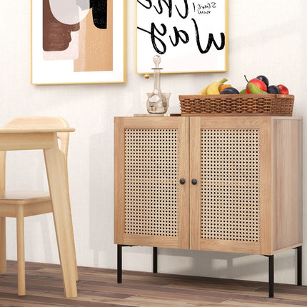 Küchenbuffetschrank, Rohrtüren, verstellbares Regal 80 cm