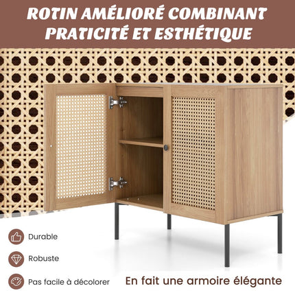 Küchenbuffetschrank, Rohrtüren, verstellbares Regal 80 cm