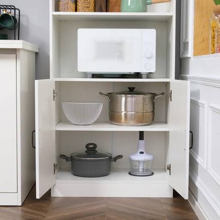 Hoher Küchenbuffetschrank, verstellbare Einlegeböden, Mikrowelle