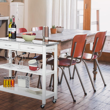 Chariot de cuisine blanc