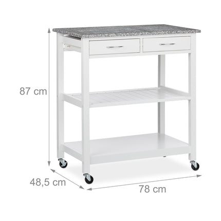 Chariot de cuisine blanc