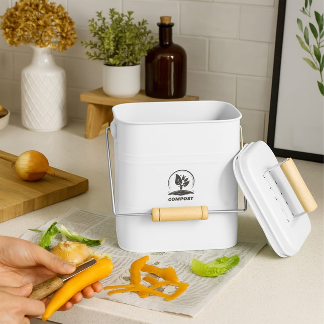 Composteur de cuisine, 3,5 L, anti-odeurs, avec filtres
