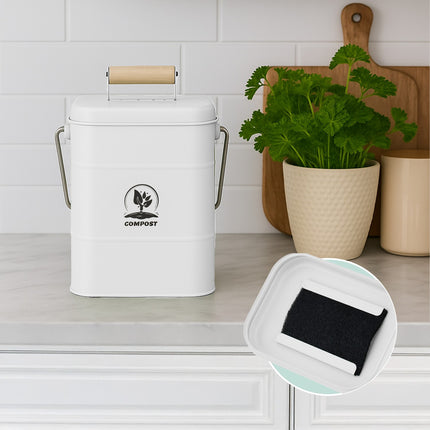 Composteur de cuisine, 3,5 L, anti-odeurs, avec filtres