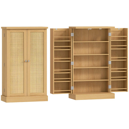 Küchenschrank, Rattan, 104 cm, 12 Gewürzregale