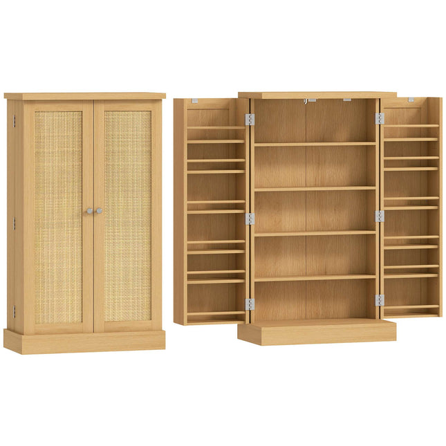 Armoire de cuisine en rotin, 104 cm, 12 étagères à épices