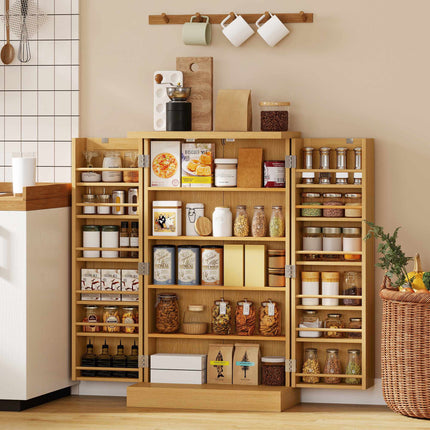 Küchenschrank, Rattan, 104 cm, 12 Gewürzregale