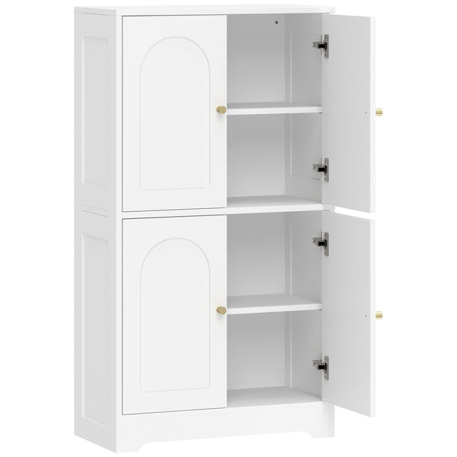 Armoire de cuisine avec étagères réglables, blanche, 60 x 30 x 110 cm