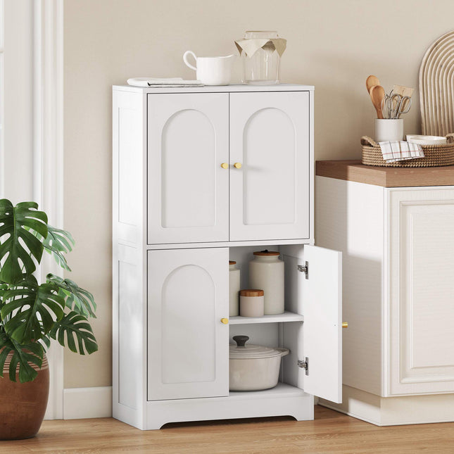 Armoire de cuisine avec étagères réglables, blanche, 60 x 30 x 110 cm