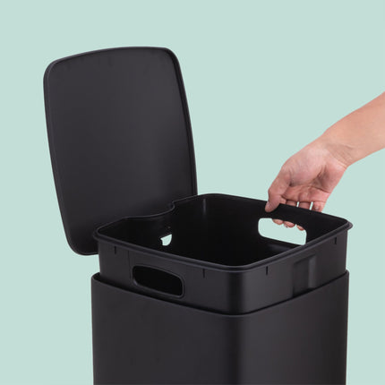 Poubelle de cuisine à pédale, 30 L, couvercle à fermeture douce