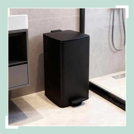 Poubelle de cuisine à pédale, 30 L, couvercle à fermeture douce