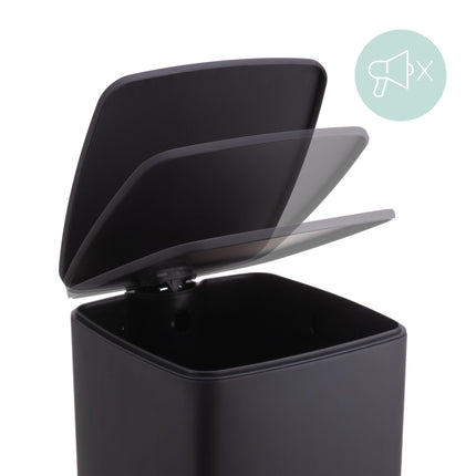 Poubelle de cuisine à pédale, 30 L, couvercle à fermeture douce