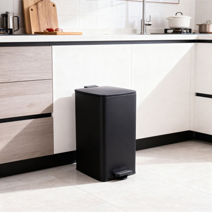 Poubelle de cuisine à pédale, 30 L, couvercle à fermeture douce