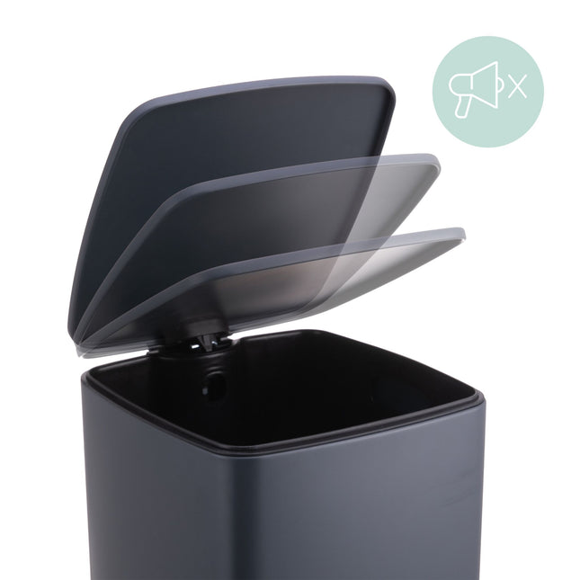 Poubelle de cuisine à pédale 30 L avec couvercle à fermeture douce