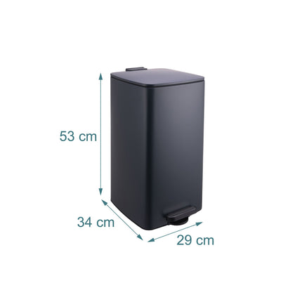 Poubelle de cuisine à pédale 30 L avec couvercle à fermeture douce