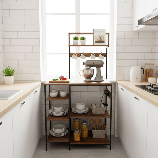 Étagère de cuisine avec prise électrique et ports USB