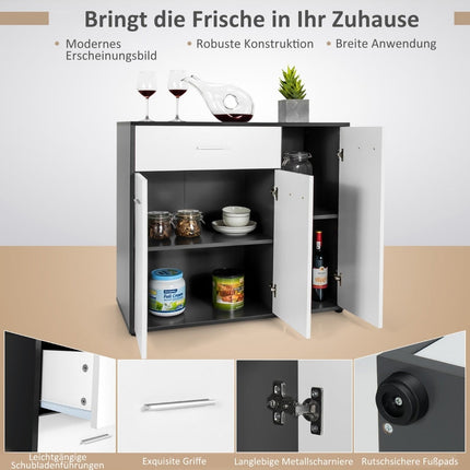 Küchenbuffet mit Schublade, verstellbarem Einlegeboden, 88x40x80 cm