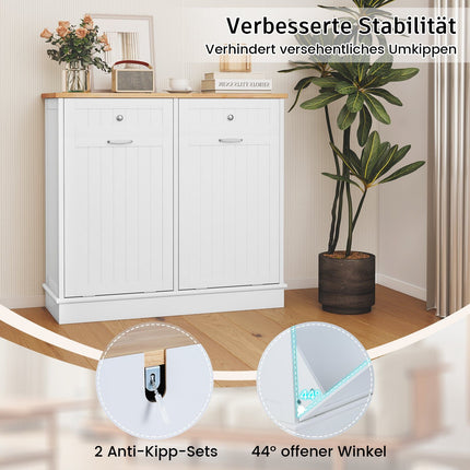 Mülleimerunterschrank mit Schneidebrett und Schubladen