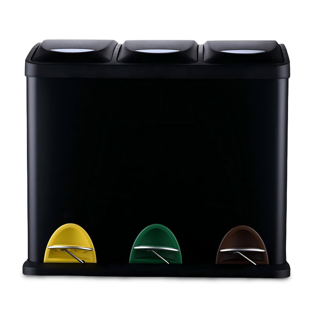 Poubelle de cuisine, 3 compartiments, 3 x 8 L