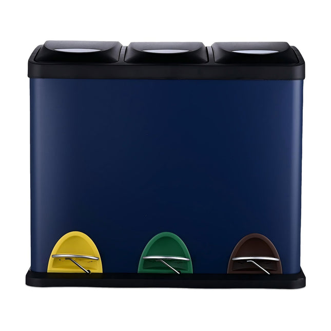 Poubelle de cuisine, 3 compartiments, 8 L chacun
