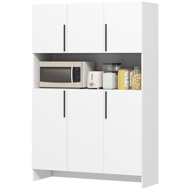 Meuble de cuisine, 4 éléments, 6 portes, 12 charnières, plan de travail, aggloméré, blanc