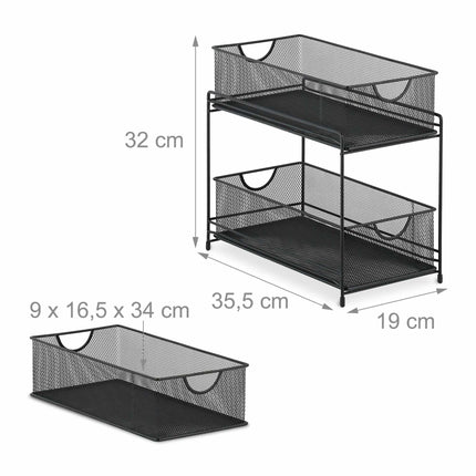 Organisation de cuisine avec 2 paniers coulissants