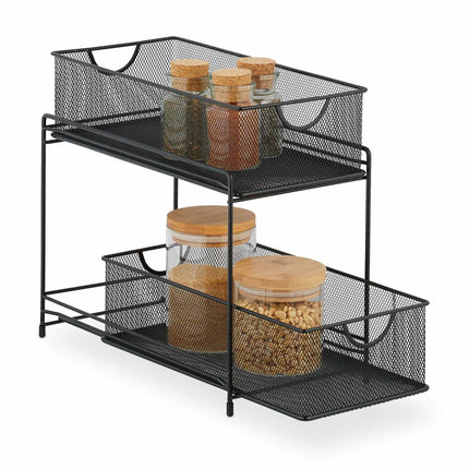 Organisation de cuisine avec 2 paniers coulissants