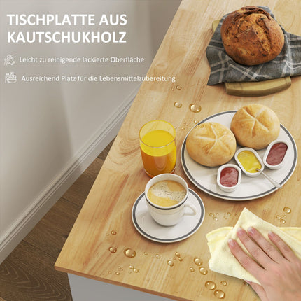 Desserte de cuisine desserte avec plan de travail, tiroirs, desserte avec meuble de cuisine avec porte à fermeture amortie, poignée, îlot de cuisine avec compartiment ouvert pour bureau, 107x50x85cm, chêne
