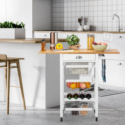 Desserte de cuisine avec plan de travail rabattable