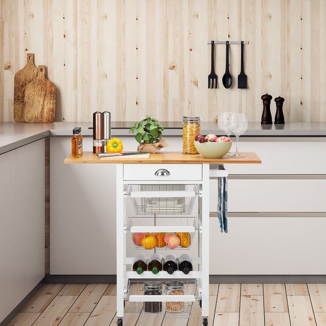 Desserte de cuisine avec plan de travail rabattable