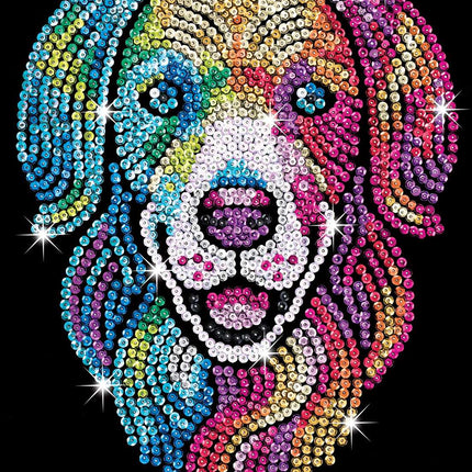 Kitfix DIY Set Paillettenbild Lila Harlekin-Hund