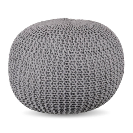 Strick-Pouf – Rund, Boho-Design, Polystyrolfüllung
