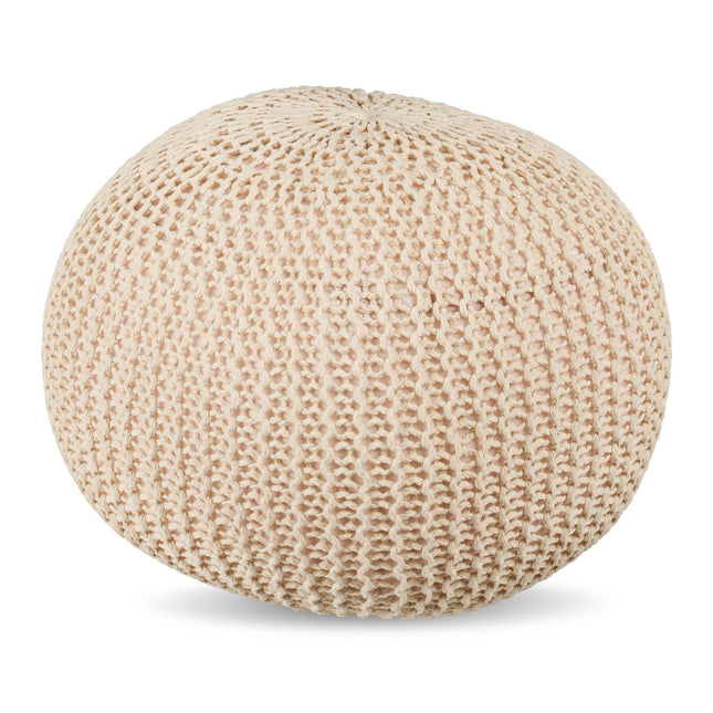 Pouf tricoté - Assise de sol ronde, style bohème