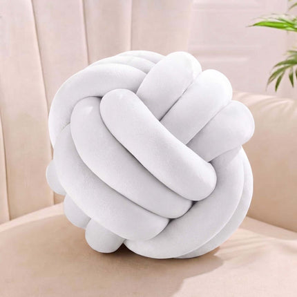 Coussin nœud, beige – 25 cm, mousse de polyester