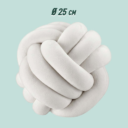 Coussin nœud, beige – 25 cm, mousse de polyester