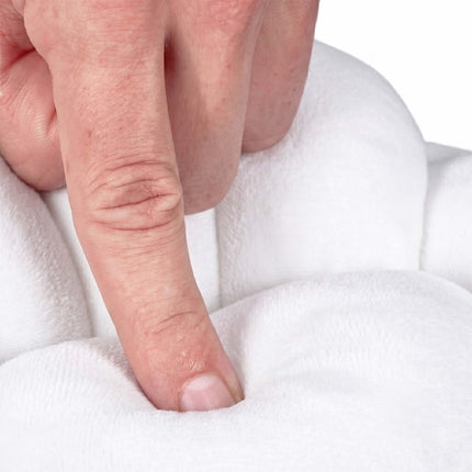 Coussin nœud, beige – 25 cm, mousse de polyester