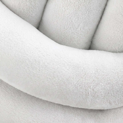 Coussin nœud, beige – 25 cm, mousse de polyester