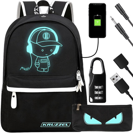 Kruzzel 19374 USB-Leuchtrucksack 