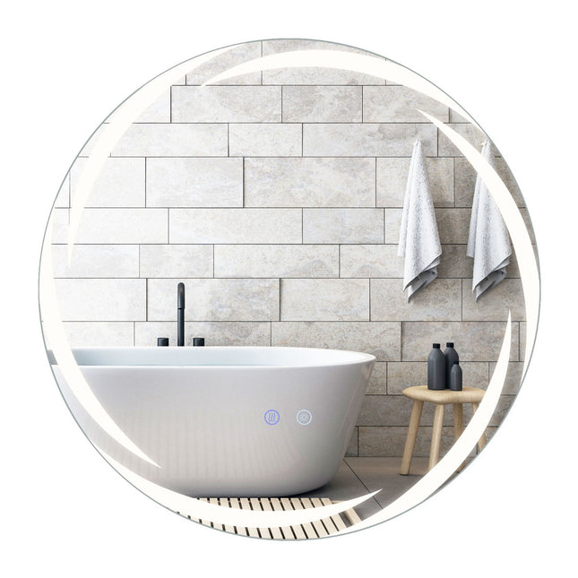 LED Badezimmerspiegel, Ø60 cm, Anti-Beschlag, dimmbar, 3-Farben-Beleuchtung