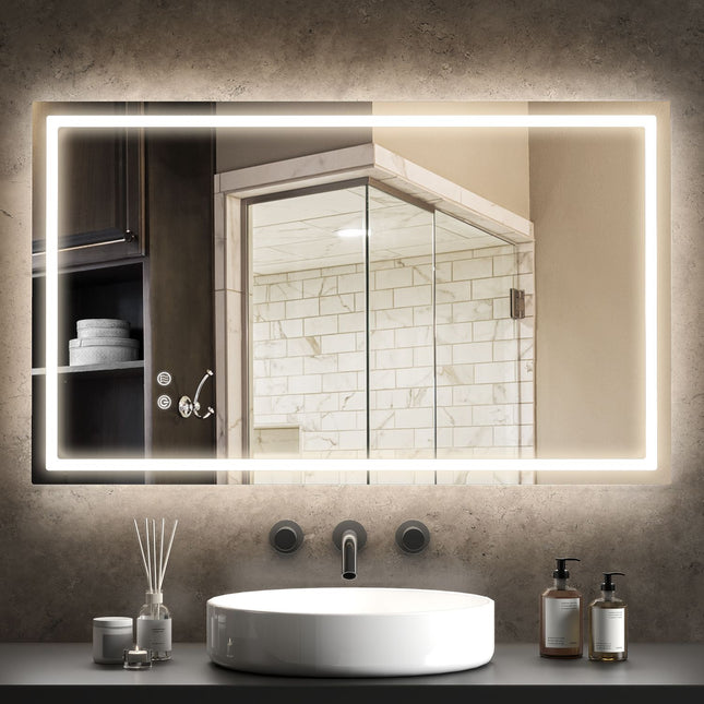 LED-Badezimmerspiegel – Einstellbare Helligkeit, Antibeschlag, 100x60 cm
