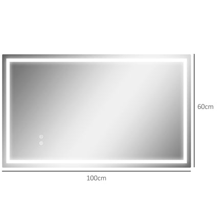 LED-Badezimmerspiegel – Einstellbare Helligkeit, Antibeschlag, 100x60 cm