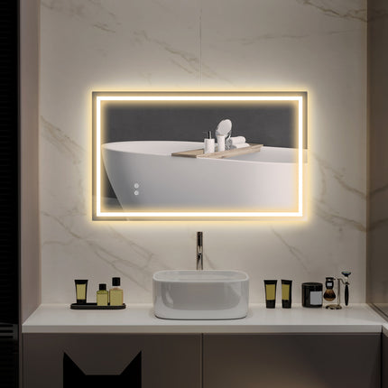 LED-Badezimmerspiegel – Einstellbare Helligkeit, Antibeschlag, 100x60 cm
