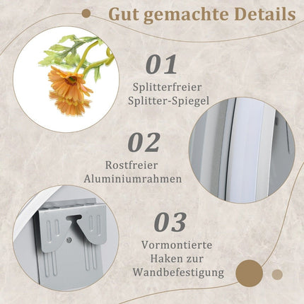LED-Badezimmerspiegel mit Antibeschlag, 60 cm rund, duale Beleuchtung