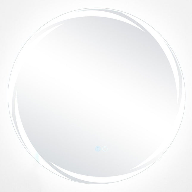 LED-Badezimmerspiegel mit Antibeschlag, 60 cm rund, duale Beleuchtung