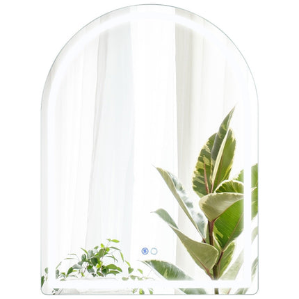 Miroir de salle de bain LED antibuée, 60 x 80 cm, double éclairage