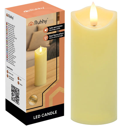 Insert de bougie LED, flamme vacillante, fonctionne sur piles, 12,5 x 5 cm