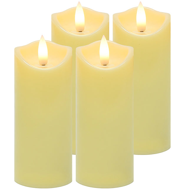 Inserts de bougie LED, flamme vacillante, lot de 4, 12,5 x 5 cm