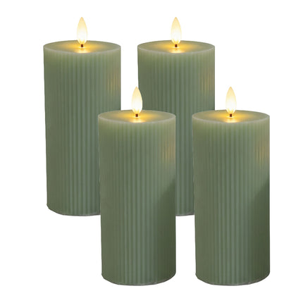 LED Kerzen 4er Set, 18cm, Echtwachs, Flackernde Flamme